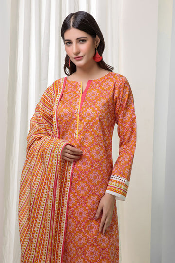 Bonanza Satrangi Orange Lawn Suit Rsk223p51 Eid Pret 2022 Online Shopping